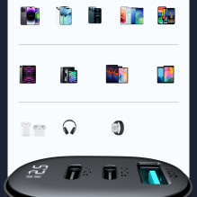 Joyroom JR-CCD04 30W 2x USB-C USB-A automobilinis įkroviklis su ekranu - juodas