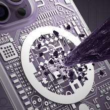 Kingxbar PQY Geek serijos magnetinis dėklas iPhone 14 Plus MagSafe sidabrinis