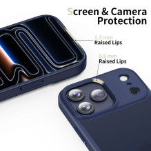 „Tech-Protect MagMat“ dėklas, skirtas „iPhone 17 Pro“ – matinės tamsiai mėlynos spalvos