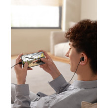 Joyroom TYPE-C Series JR-EC07 USB-C į ausis įdedamos ausinės metalinės – juodos