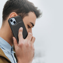 Piniginės dėklas 3 viename su stovu, skirtas iPhone 15 Plus MagSafe RFID blokatorius Dux Ducis Rafi Mag – juodas