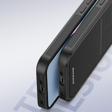 Piniginės dėklas 3 viename su stovu, skirtas iPhone 15 Plus MagSafe RFID blokatorius Dux Ducis Rafi Mag – juodas