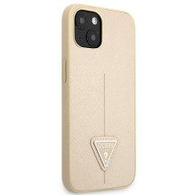 Guess GUHCP13SPSATLE iPhone 13 mini 5,4 "beige / beige hardcase SaffianoTriangle Logo
