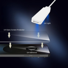 „Tech-Protect Glass UV+“ 2 grūdinto stiklo pakuotė, skirta „Xiaomi Redmi Note 15 Pro+ 5G“.