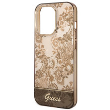 Guess GUHCP14LHGPLHC iPhone 14 Pro 6,1 colio ochros spalvos kieto dėklo porceliano kolekcija Guess GUHCP14LHGPLHC iPhone 14 Pro 6,1 colio ochros spalvos kieto dėklo porceliano kolekcija