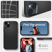 Spigen Liquid Air iPhone 14 dėklas – matinė juoda