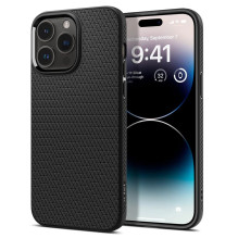 Spigen Liquid Air iPhone 14 Pro dėklas – matinės juodos spalvos