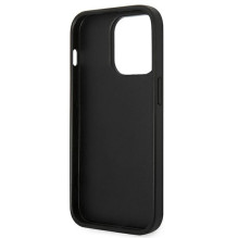 „Karl Lagerfeld Saffiano“ „Karl's Head Patch“ dėklas, skirtas „iPhone 14 Pro“ – sidabrinis