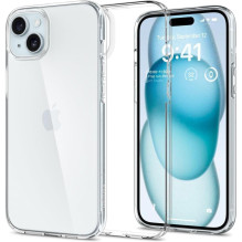 „Spigen“ skystųjų kristalų „iPhone 14 Plus“ dėklas – skaidrus
