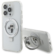 Karl Lagerfeld Ring Stand Karl&amp;Choupette MagSafe case for iPhone 13 Pro Max - white