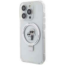 Karl Lagerfeld Ring Stand Karl&amp;Choupette MagSafe case for iPhone 13 Pro Max - white
