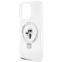Karl Lagerfeld Ring Stand Karl&amp;Choupette MagSafe case for iPhone 13 Pro Max - white