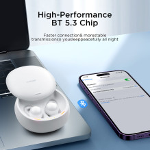 „Joyroom JR-TS2 Cozydots“ serijos belaidės TWS ausinės miegui, ANC, „Bluetooth 5.3“ – baltos