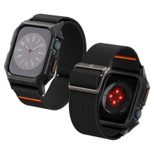 Spigen Lite Fit Pro dėklas su apyranke Apple Watch 4/5/6/7/8/9/SE (44/45 mm) - matinė juoda