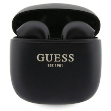 Guess GUTWST26PSK TWS Bluetooth ausinės + prijungimo stotelė - juodas klasikinis EST logotipas