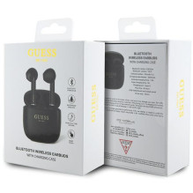 Guess GUTWST26PSK TWS Bluetooth headphones + docking station - black Classic EST Logo