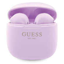 Guess GUTWST26PSU TWS Bluetooth headphones + docking station - purple Classic EST Logo