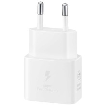Samsung EP-T2510NWEGEU 25W SFC USB-C GaN sieninis įkroviklis – baltas Samsung EP-T2510NWEGEU 25W SFC USB-C GaN sieninis įkroviklis – baltas