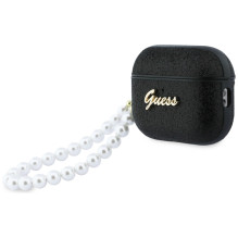 Guess Glitter Pearl Strap Case for AirPods Pro 3 - Black