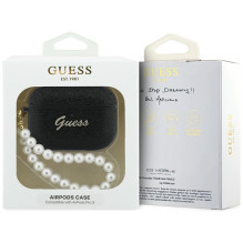 „Guess“ blizgantis perlų dirželis, skirtas „AirPods Pro 3“ ausinėms – juodas