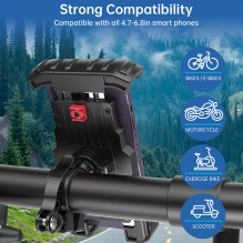 Choetech H067 reguliuojamas dviračio telefono laikiklis - pilkas