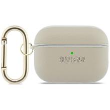 „Guess Grained Classic Logo Hook“ dėklas, skirtas „AirPods Pro 3“ ausinėms – auksinis