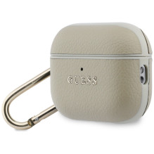 „Guess Grained Classic Logo Hook“ dėklas, skirtas „AirPods Pro 3“ ausinėms – auksinis