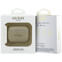 „Guess Grained Classic Logo Hook“ dėklas, skirtas „AirPods Pro 3“ ausinėms – auksinis