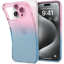 „Spigen“ skystųjų kristalų „iPhone 15 Pro“ dėklas – rožinė / mėlyna