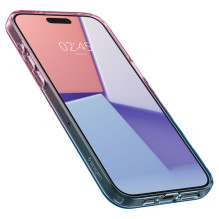 „Spigen“ skystųjų kristalų „iPhone 15 Pro“ dėklas – rožinė / mėlyna