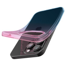 „Spigen“ skystųjų kristalų „iPhone 15 Pro“ dėklas – rožinė / mėlyna