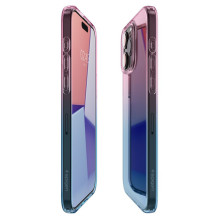 „Spigen“ skystųjų kristalų „iPhone 15 Pro“ dėklas – rožinė / mėlyna