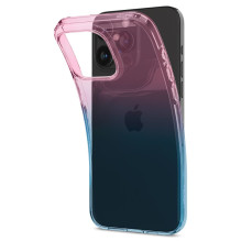 „Spigen“ skystųjų kristalų „iPhone 15 Pro“ dėklas – rožinė / mėlyna