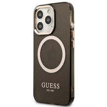 Guess Gold Outline Translucent MagSafe Case for iPhone 13 Pro / iPhone 13 - Black Guess Gold Outline Translucent MagSafe Case for iPhone 13 Pro / iPhone 13 - Black