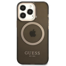 Guess Gold Outline permatomas MagSafe dėklas, skirtas iPhone 13 Pro / iPhone 13 – juodas Guess Gold Outline permatomas MagSafe dėklas, skirtas iPhone 13 Pro / iPhone 13 – juodas