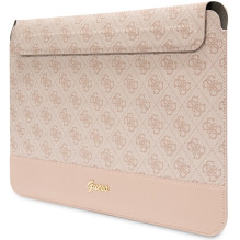 Guess 4G Stripe Metal Logo dėklas 14 colių nešiojamam kompiuteriui – rožinis