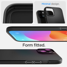 Spigen Thin Fit iPhone 15 dėklas – juodas Spigen Thin Fit iPhone 15 dėklas – juodas