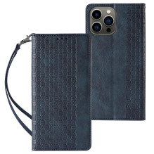 Magnetinio dirželio dėklas, skirtas Samsung Galaxy S23+ Flip Wallet Mini Lanyard Stand Blue