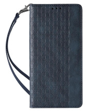 Magnetinio dirželio dėklas, skirtas Samsung Galaxy S23+ Flip Wallet Mini Lanyard Stand Blue
