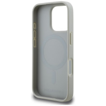 Karl Lagerfeld Grained Pattern &amp; Logo MagSafe Case for iPhone 16 Pro Max - Gray