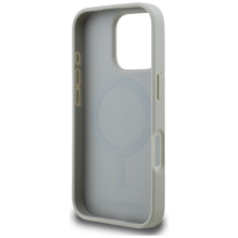 Karl Lagerfeld Grained Pattern &amp; Logo MagSafe Case for iPhone 16 Pro - Gray