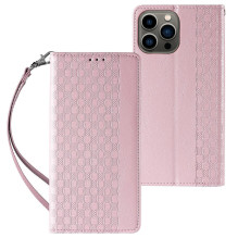 Magnetinio dirželio dėklas, skirtas Samsung Galaxy S23+ Flip Wallet Mini Lanyard Stand Rožinis