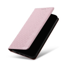 Magnetinio dirželio dėklas, skirtas Samsung Galaxy S23+ Flip Wallet Mini Lanyard Stand Rožinis