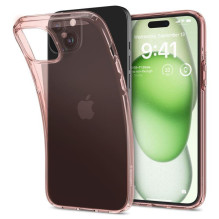 Spigen Crystal Flex iPhone 15 Plus dėklas – rožinis / skaidrus