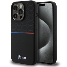 BMW M Silicone Pattern MagSafe dėklas iPhone 15 Pro - juodas