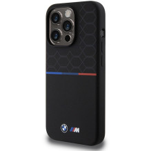 BMW M Silicone Pattern MagSafe dėklas iPhone 15 Pro - juodas