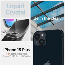 Spigen Crystal Flex dėklas, skirtas iPhone 15 Plus – skaidrus