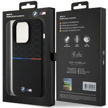 BMW M Silicone Pattern MagSafe dėklas iPhone 15 Pro - juodas
