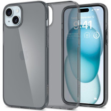 Spigen Crystal Flex iPhone 15 Plus dėklas – pilkai permatomas