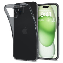 Spigen Crystal Flex iPhone 15 Plus dėklas – pilkai permatomas